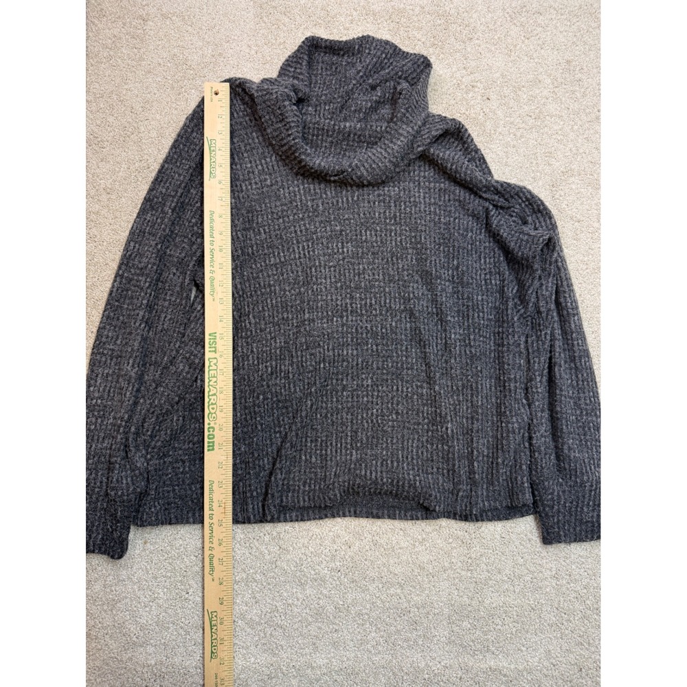 Torrid Womens Plus Size‎ 2 Charcoal Grey Waffle Knit Cowl Neck Sweater Pullover